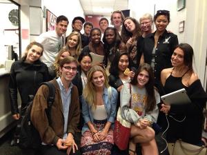 With students of Judith’s course at USC School of Cinematic Arts, spring semester 2014.